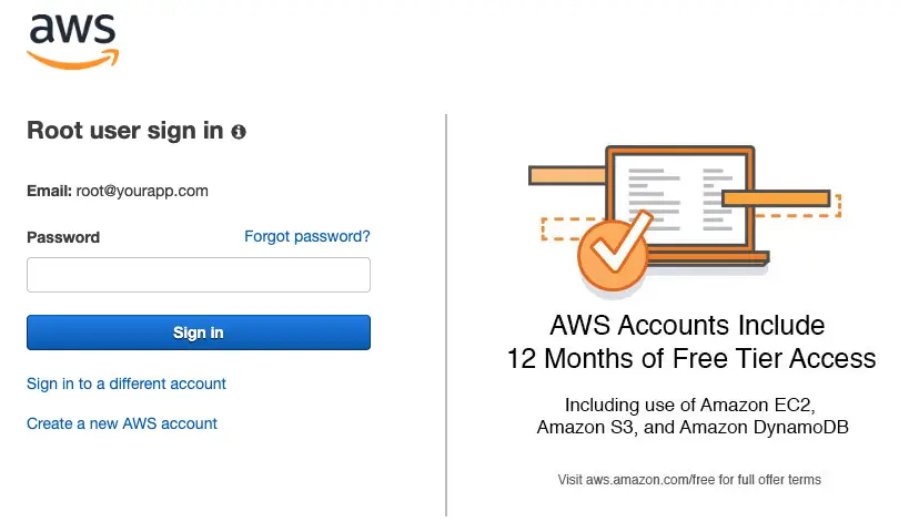 AWS Root Login