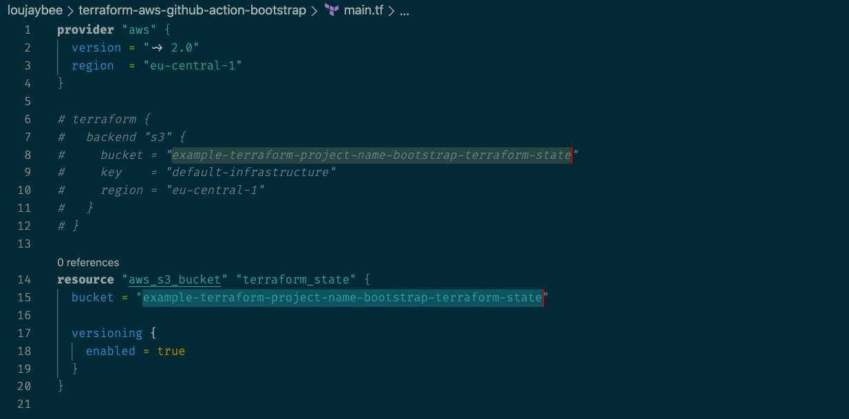 Terraform Backend Bucket Name