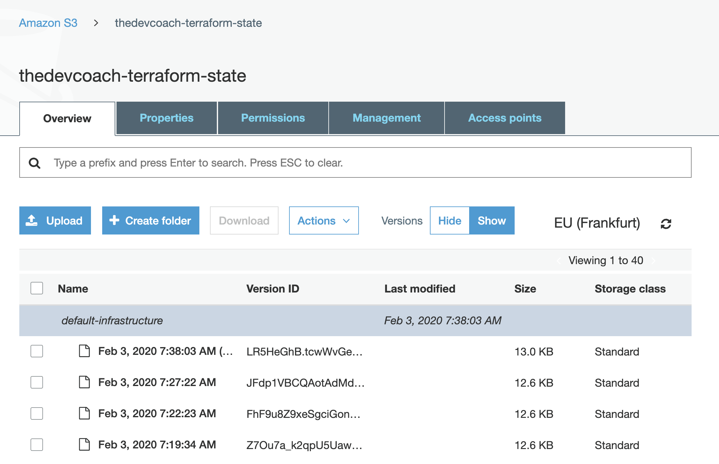 Terraform State Versioning