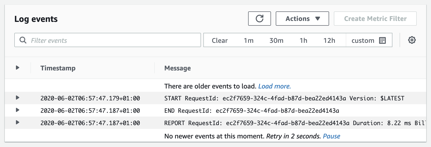 How Do You Look at Console.Log Output of an Amazon Lambda Function?