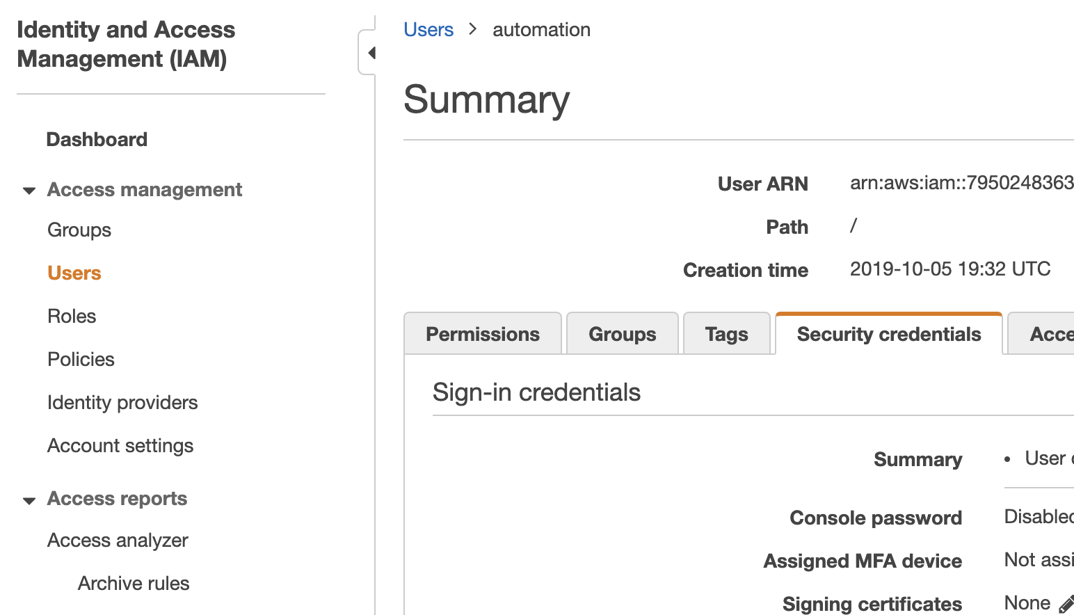 AWS IAM Credentials