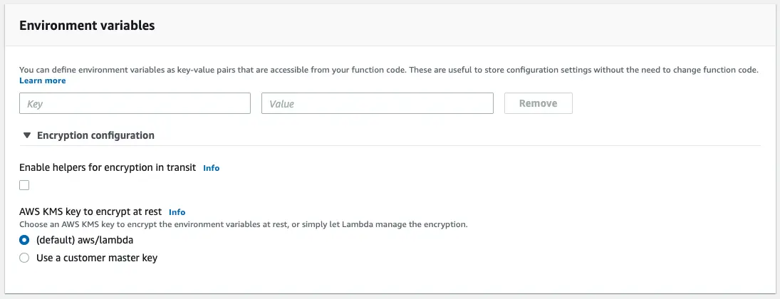 Lambda Environment Variables