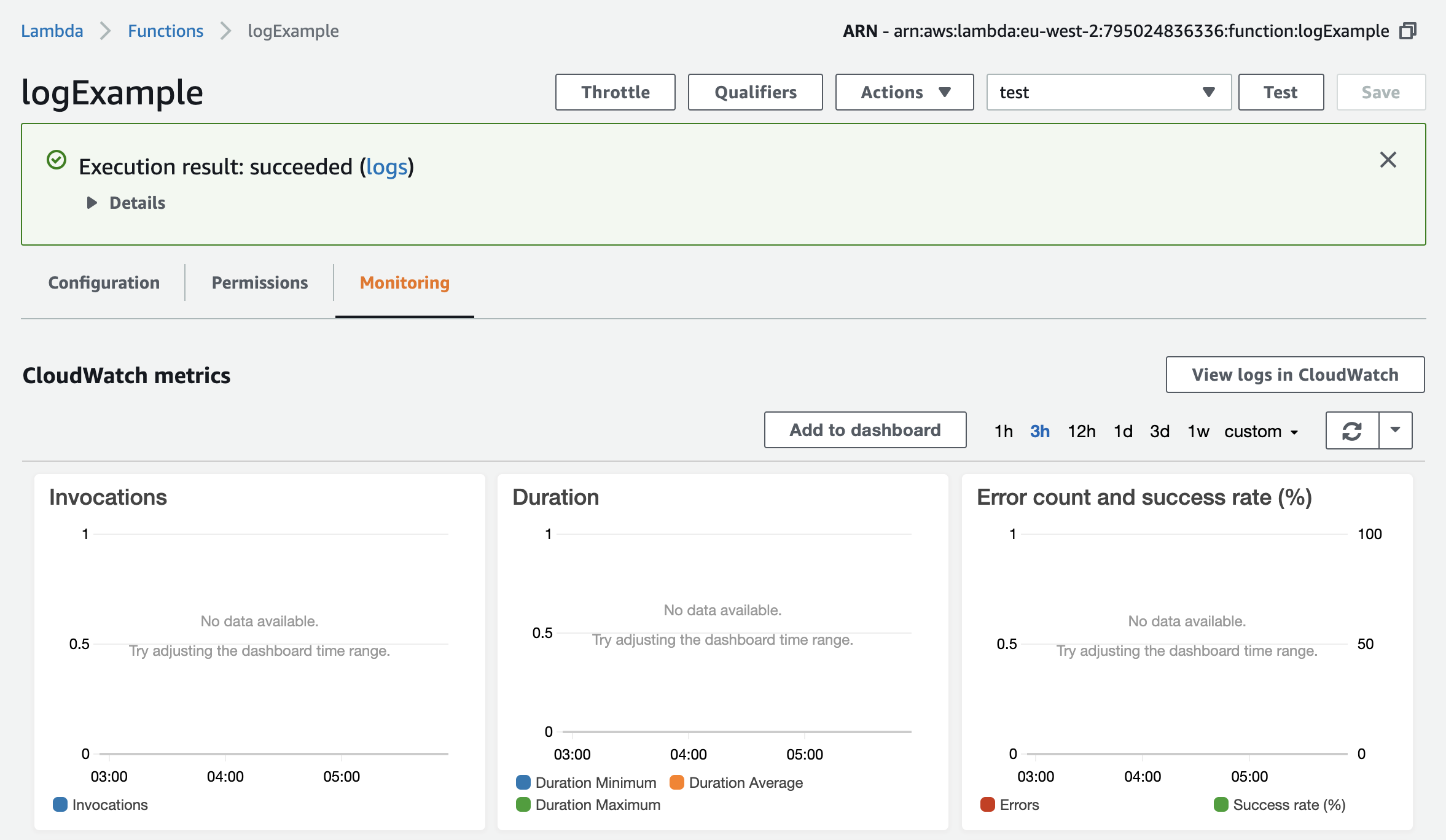 Lambda Monitoring Tab