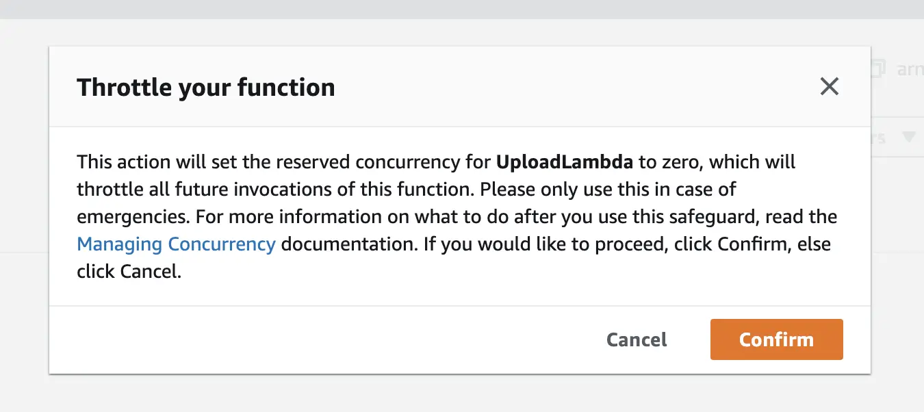 Throttle Lambda Function