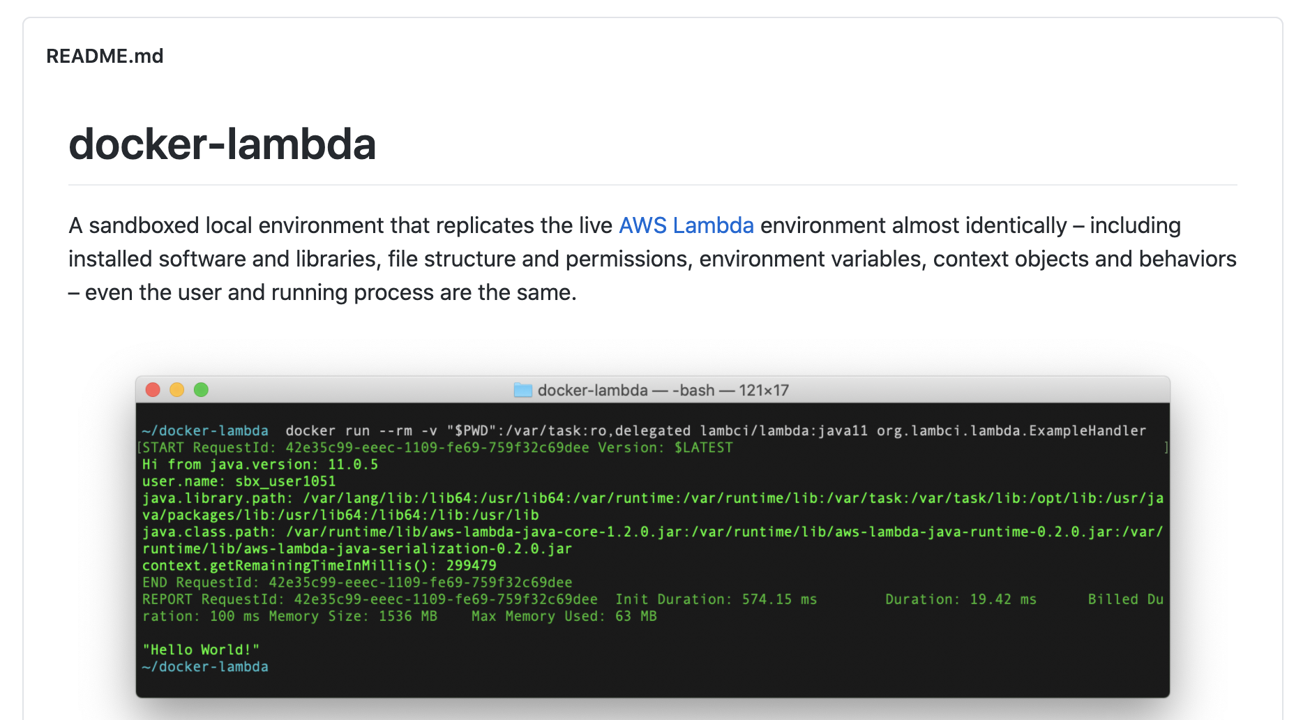 docker-lambda