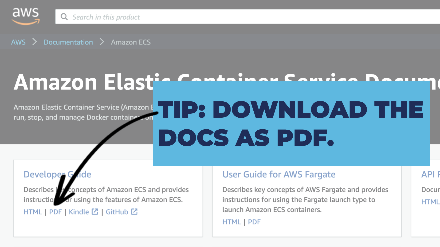 AWS Docs Download Button