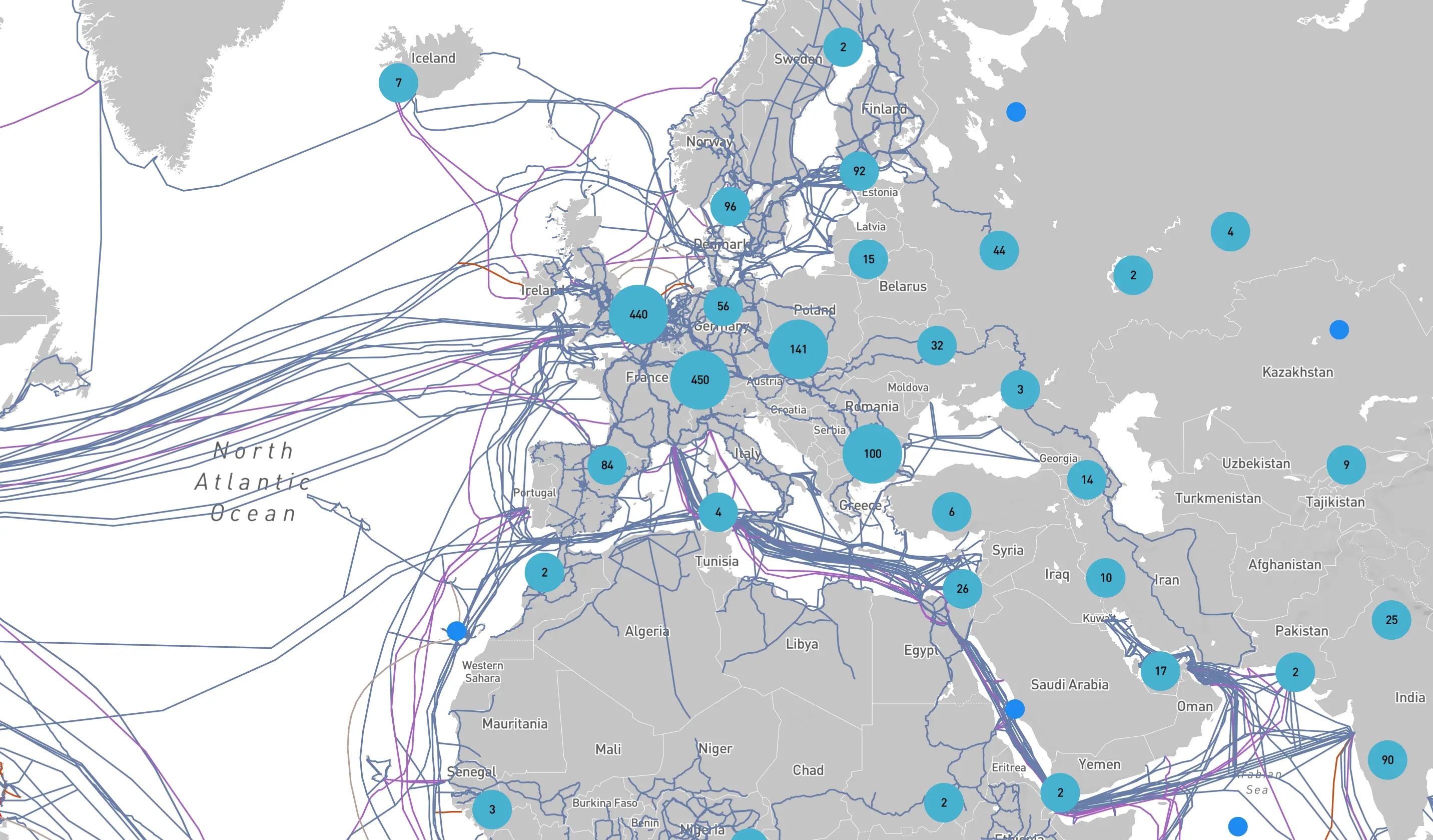 Global Internet Infrastructure Map